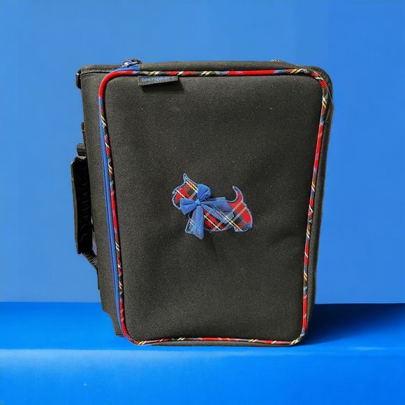 NOS Tech Gear Plaid Scotty Dog Binder Padded Red & Blue 2016 Pencil Bag Planner - Picture 1 of 15